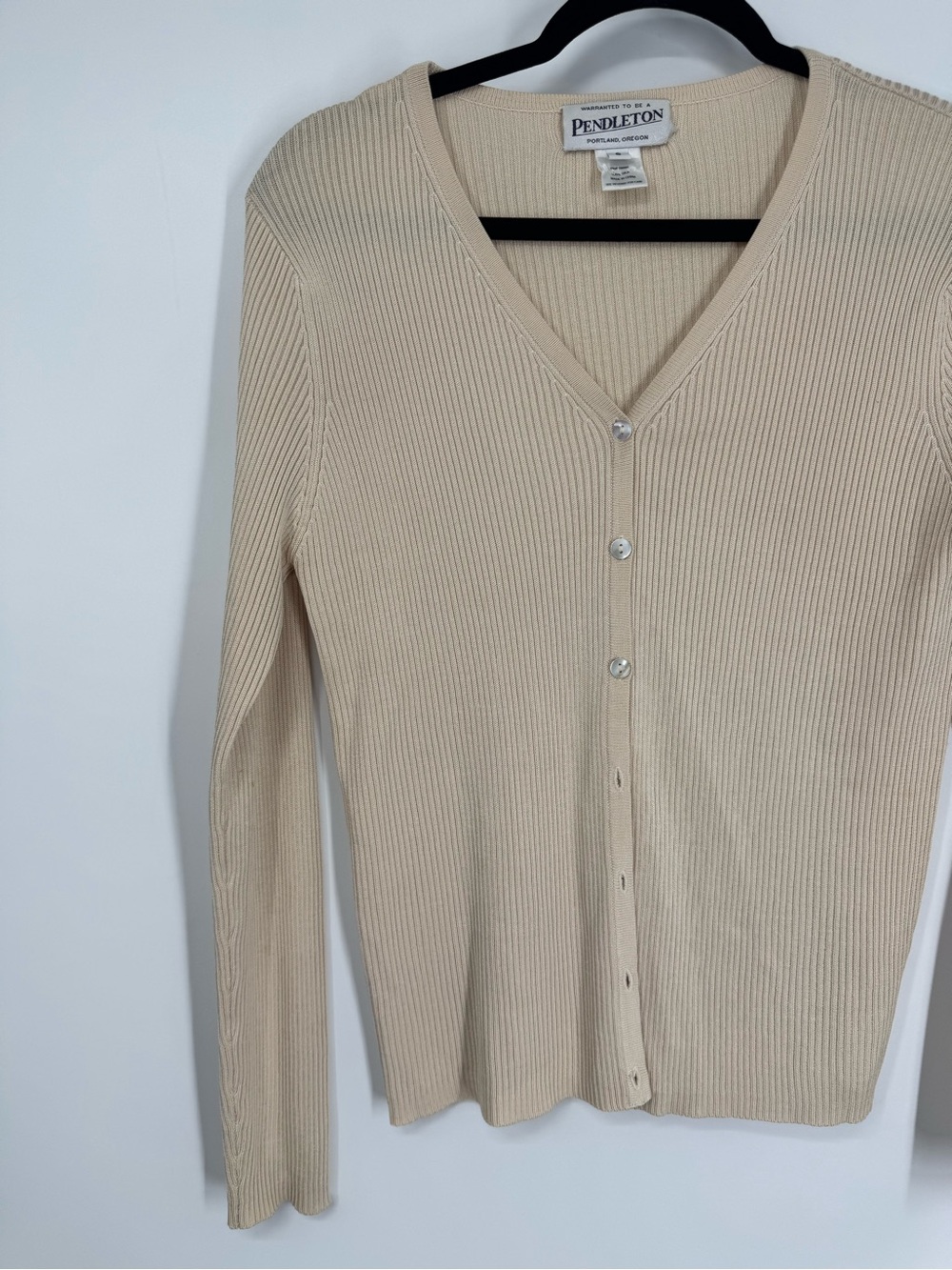 Pendleton Ribbed Silk Cardigan Sweater Size Small - Picture 3 of 10